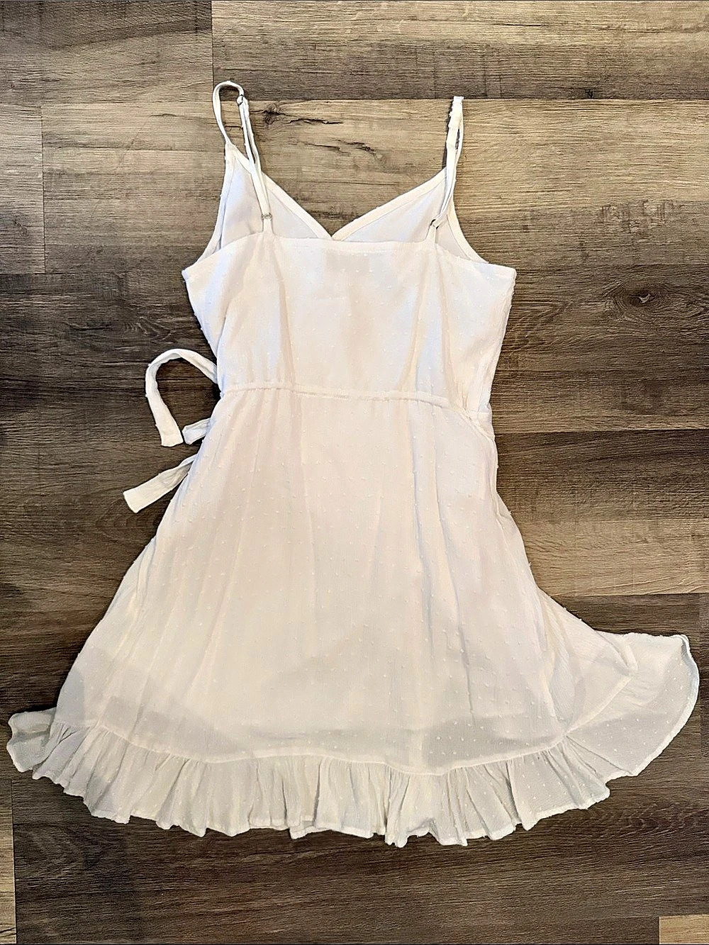 Hollister Swiss Dot Wrap Mini Dress White Small